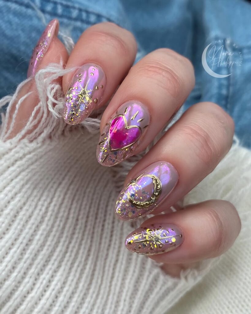 Glitter Chrome Nails